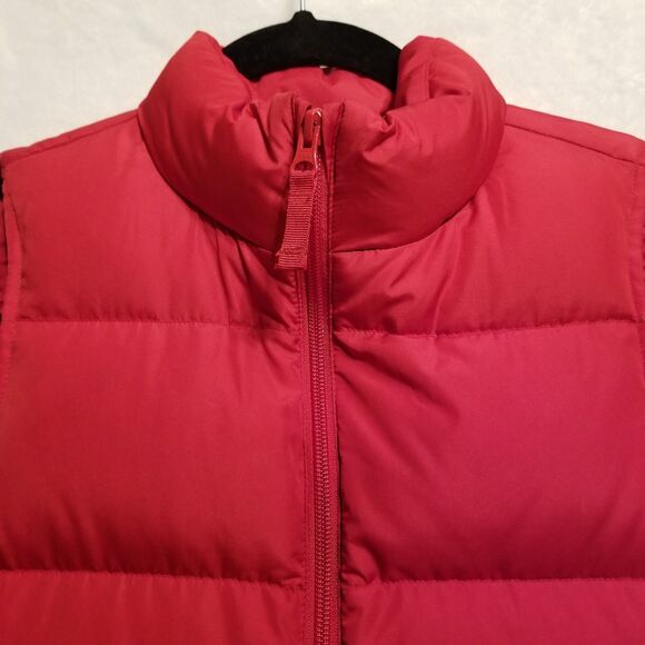 Lands End Youth Sm 8 Vest Jacket Down Puffer Full Zip Red Mock Neck Classic - Picture 3 of 7